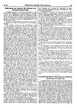 Gründung des Bundes für Reform des Religionsunterrichts