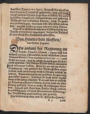 Von Henrico dem fünfften/ das dritte Capitel.