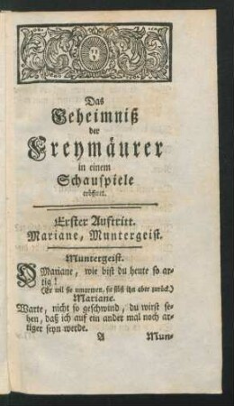Erster Auftritt - Zehnter Auftritt