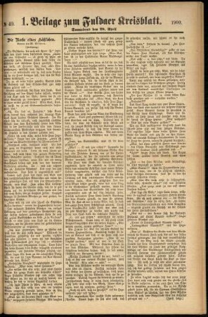 Zweite Ausgabe vom Samstag, den 28. April 1900.