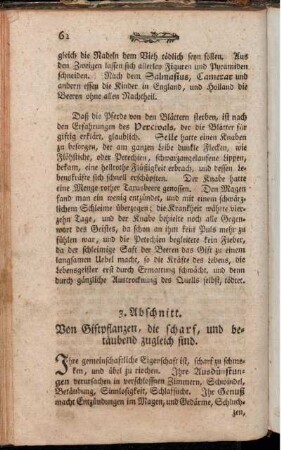 3. Abschnitt. Von Giftpflanzen, die scharf, und betäubend zugleich sind.