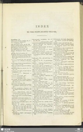 Index to the forty-eighth volume