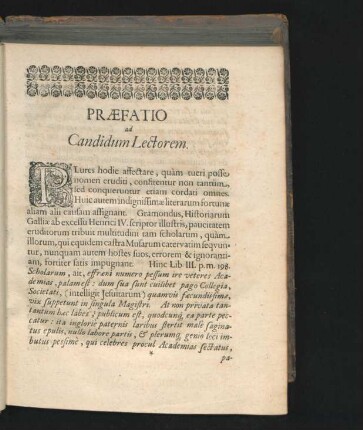 Praefatio ad Candidum Lectorem.