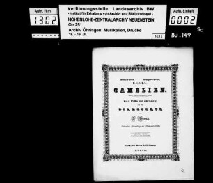 Dietrich, F., Romanzen-Polka, Nachtigallen-Galopp, Ponticello-Polka, Zwei Polka und ein Galopp für Klavier, Prag, Berra & Hoffmann.