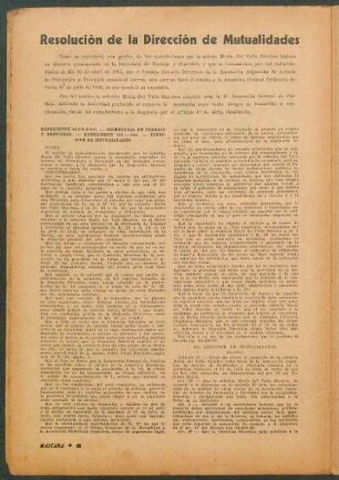 Resolución de la dirección de mutualidades