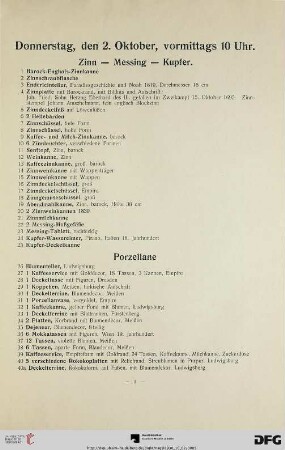 Zinn - Messing - Kupfer (Nr. 1-25)