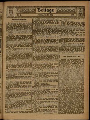Zweite Ausgabe vom Sonntag, den 27. März 1921.