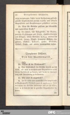 Vierzehenter Abschnitt. Von der Mathematik.