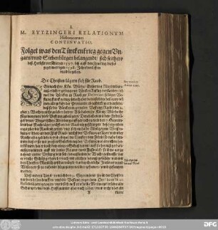 Folget was den Türckenkrieg gegen Vngarn vnnd Siebenbürgen belangendt/ sich seithero deß Herbsts verschienen 1597. biß auff den Frueling dieses gegenwertigen 1598. Jahrs verloffen vnnd begeben.