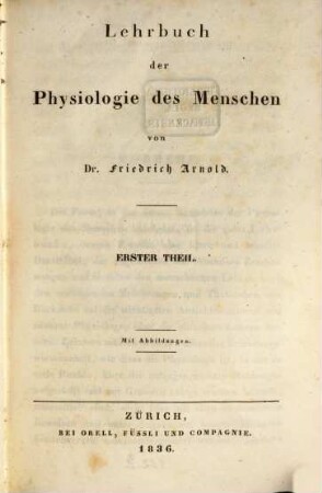 Lehrbuch der Physiologie des Menschen, 1