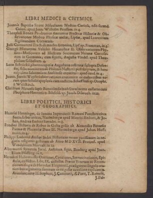 Libri Medici & Chymici.