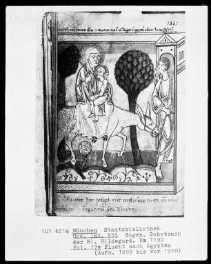 Sogenanntes Gebetbuch der heiligen Hildegard — Die Flucht nach Ägypten, Folio 17verso