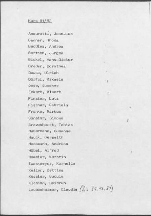 Kurs 1981/82