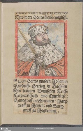 Von Gottes gnaden Johanne Friedrich Hertzog zu Sachssen
