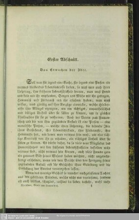Erster Abschnitt. Das Erwachen der Idee