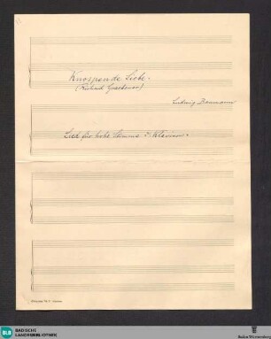 Knospende Liebe - Mus. Hs. 1394,33 : S, pf; F