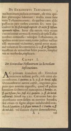 Caput I. De Erroribus Testatorum in heredum Institutione