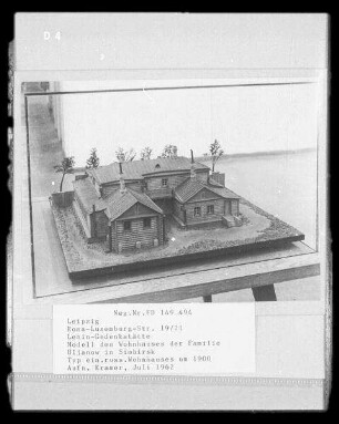 Modell des Wohnhauses der Familien Uljanow in Simbirsk (Typ eines russische Wohnhauses um 1900)