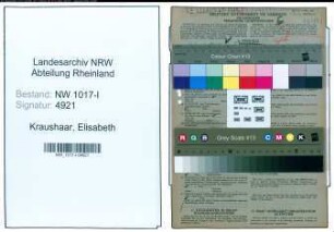 Entnazifizierung Elisabeth Kraushaar , geb. 07.09.1903 ()