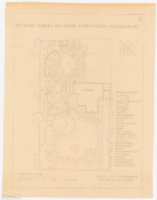 Garten Momm, Köln: Bepflanzungsplan 1:100