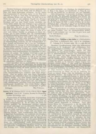 775-776 [Rezension] Petrie, W. M. Flinders, Egypt and Israel