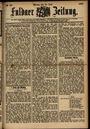 Ausgabe vom Montag, den 24. Juni 1889.