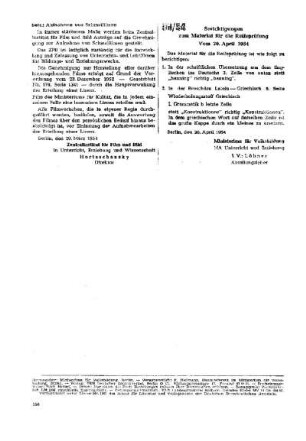Berichtigungen zum Material für die Reifeprüfung : 99/54 vom 20. April 1954