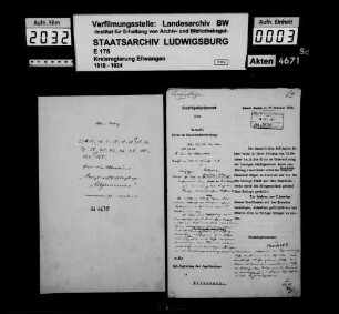 Kriegswohlfahrtspflege, Nachweisungen der Amtskörperschaften