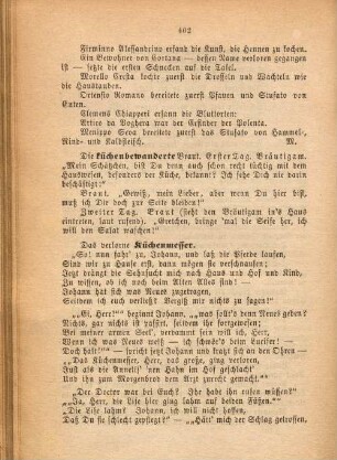 Das verlorne Küchenmesser.