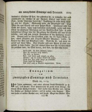 Evangelium am zwanzigsten Sonntage nach Trinitatis. - Evangelium am ein und zwanzigsten Sonntage nach Trinitatis.