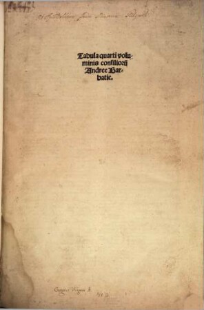... volume[n] consiliorum Andree barbatie, 4