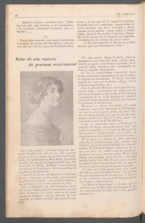 Valor de una ruptura de promesa matrimonial