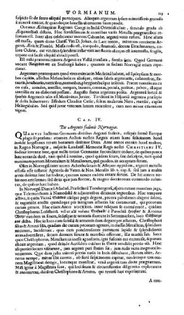 Cap. IV. De Argenti fodinis Norvagiae