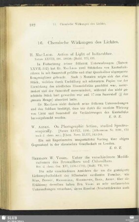 16. Chemische Wirkungen des Lichtes
