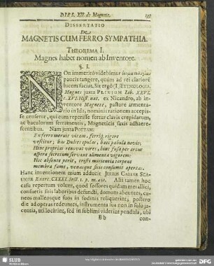 XII. Dissertatio De Magnetis Cum Ferro Sympathia