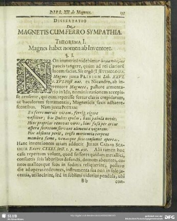 XII. Dissertatio De Magnetis Cum Ferro Sympathia