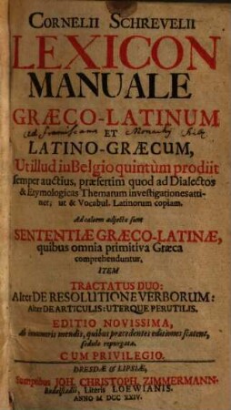 Lexicon manuale graeco-latinum
