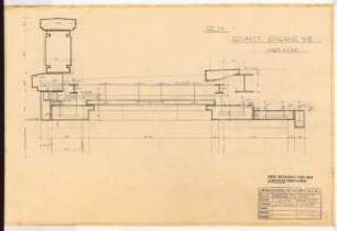 Reichsluftfahrtministerium, Berlin: Saalbau, Vorbau: Schnitt, Grundriss 1:10