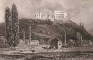 Alt Leiningen. Ruine. Stahlstich, Verlag E. Witter-Neustadt an der Weinstraße um 1850, nach Aquarell von Verhas
