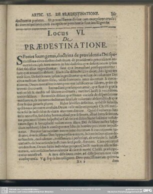 [Articulus] VI. De Praedestinatione