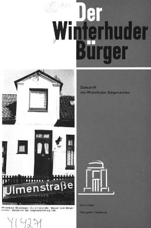 Heft I / 1980 : Zeitschrift des Winterhuder Bürgervereins Heft I/1980