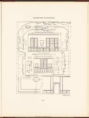 Märkisches Museum, Berlin: Innenansichten, Details Raum für Baugeschichte und Rokokoraum (aus: Neubauten der Stadt Berlin, Bd. VIII, 1909)