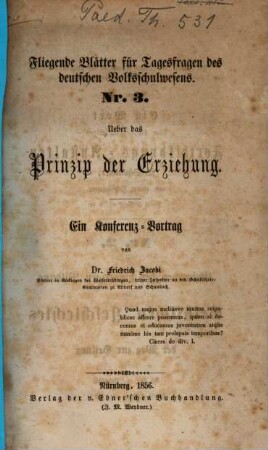 Ein Wort über die gegenwärtigen Fortbildungsanstalten für Schullehrer