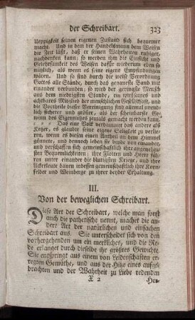 III. Von der beweglichen Schreibart.