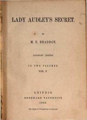 Lady Audley's secret, 1