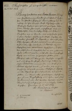 Berufung des Doktors Claproth zum außerordentlichen Professor für Jura.