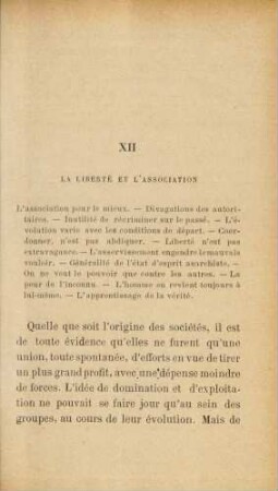 XII La Liberté Et L'Association