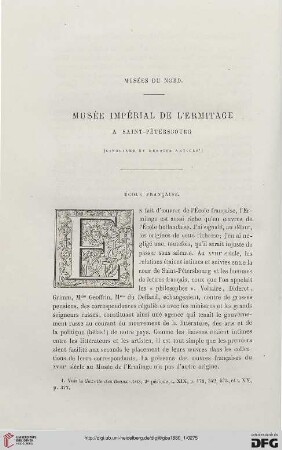 2. Pér. 21.1880: Musée impérial de l'Ermitage à Saint-Pétersbourg, 5 : musées du Nord