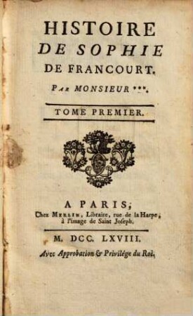 Histoire De Sophie De Francourt. 1