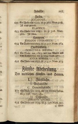 Fünfte Abtheilung. Der weltlichen Fürsten und Herren.